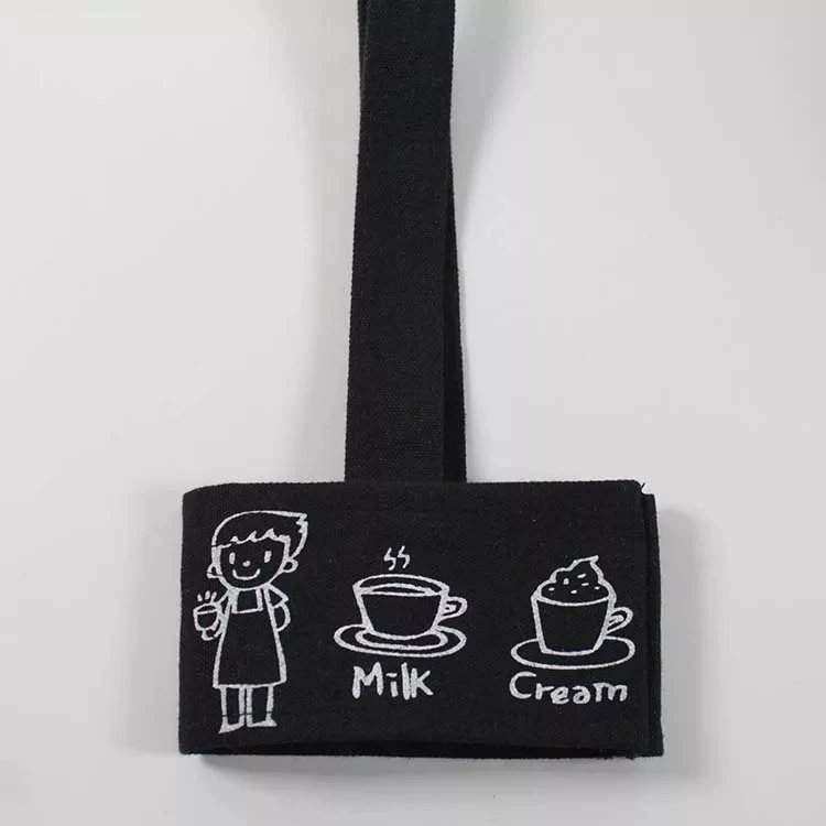 Fabric bubble tea canvas custom coffee cup holder with custom logo