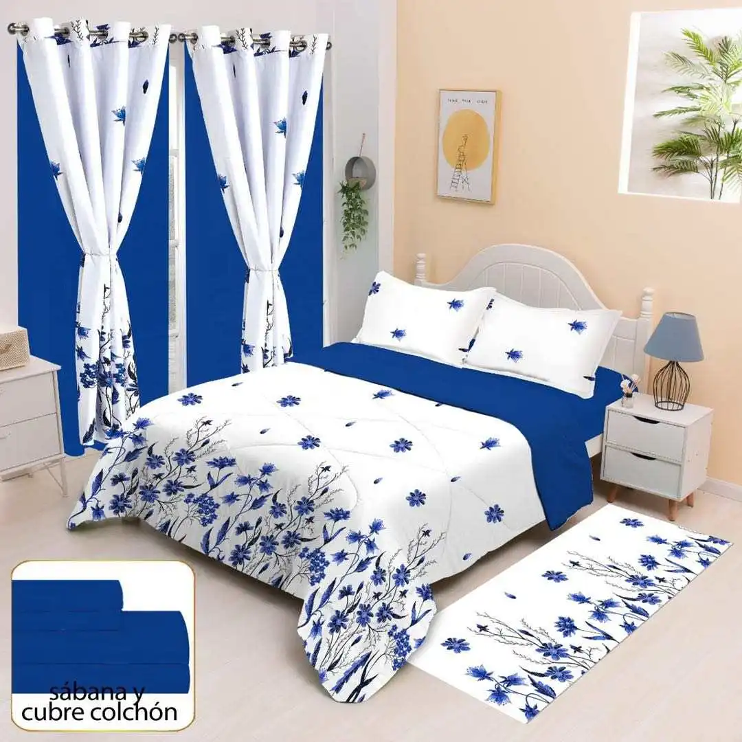 Custom 3d print kids duvet cover comforter quilt bedsheets curtain and bedding sets with matching curtains