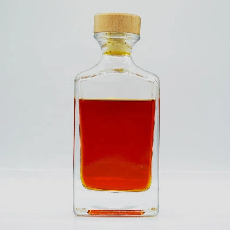 Customized clear flint 500ml unusual square glass bottles for liquor alcohol glass bottles 750ml spirits