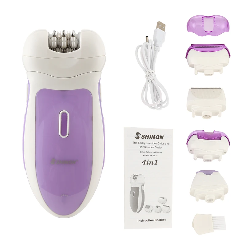 SHINON SH7816 Multifunctional 3 In 1 Rechargeable Electric Female Shave Epilator Hair Remover Handset Women
