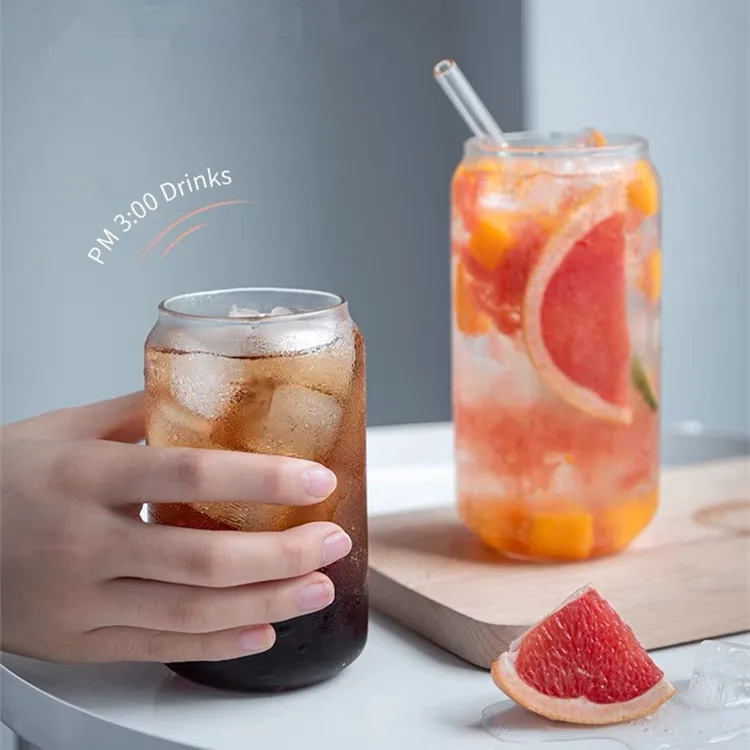 Современный экологически чистый боросиликатный стеклянный набор соломенных кружек с крышкой настраиваемый логотип кружки для сока молочного чая смузи и колы
