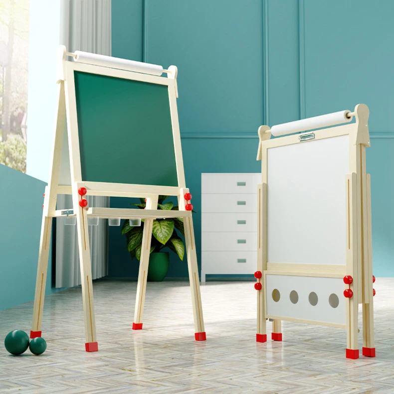 Wooden Art Easel Magnetic Whiteboard and Chalkboard Tabletop Drawing Board for Kids easel stand for painting