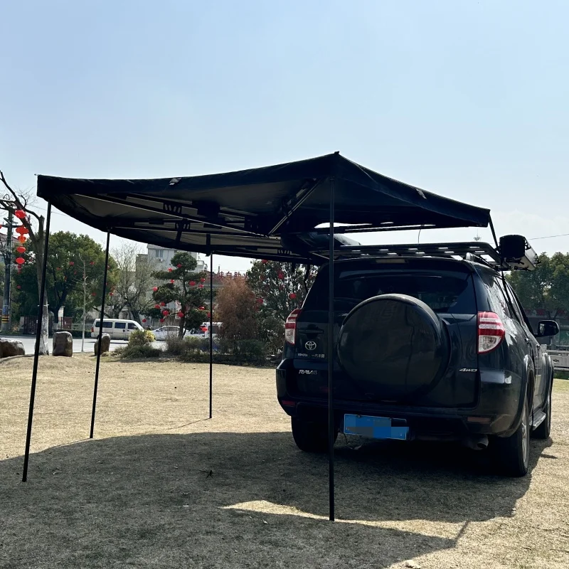 DrunkenXp Premium 280G Outdoor Camping 270 Degree 2.0m and 2.5m Radius LED Light Car Side Tarps Awning With Annex Room