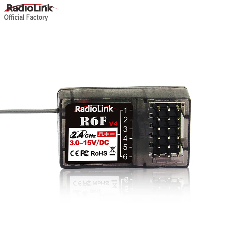Radiolink 2.4Ghz R6F 6 Channels RC Receiver Long Distance Control for Car/Boat Surface Remote Controller RC6GS V2 RC4GS V2
