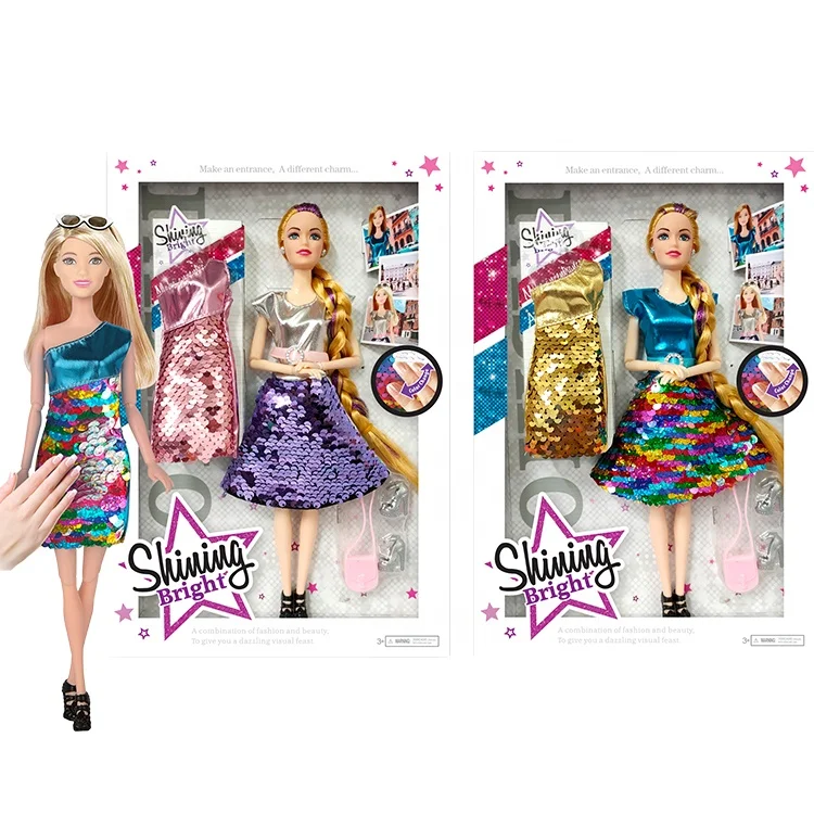 Пластиковая семейная Одежда Набор игрушек Модная Кукла для девочек платье игры