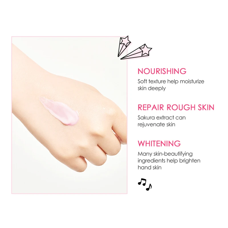 OEM Sakura Hand Cream Whitening Moisturizing Soothing repair rough skin Anti-chapping Repair Dry Damaged Skin Hand Care