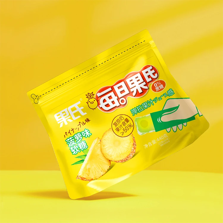 Fashion Style Fruity Gummy Candies Mango Pineapple Flavors Jelly Candy Classic Sweets for Picnic