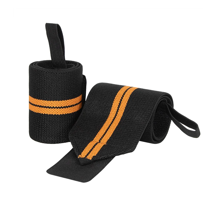 Workout Fitness Weight Lifting Custom Logo Orange Wrist Support Wraps  Weightlifting Powerlifting Gym Wrist Wraps