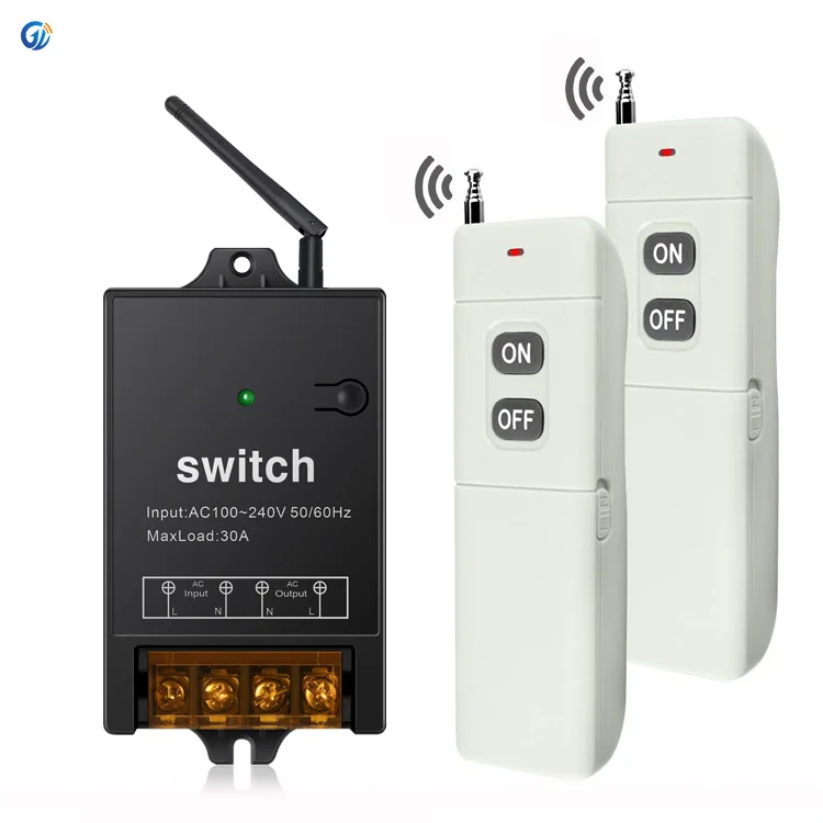 factory outlet long range 2 channels High power rf 433 240v ac 220v motor on/off smart Wireless Remote Control Switch for light