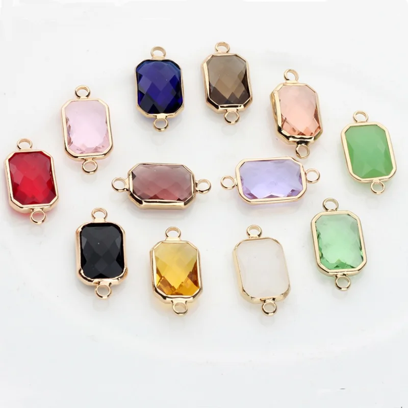 11x22mm Rectangle Square Shape Crystal Rhinestone Connector Crystal Pendant for Jewelry Making