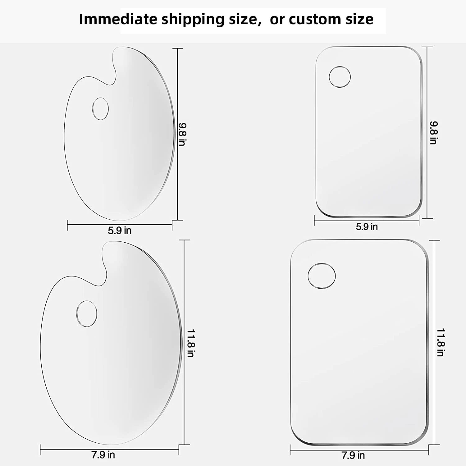 Adult hand painting empty watercolor palette Oval Shape Transparent Acrylic Artist Paint Palette  kids watercolor palette