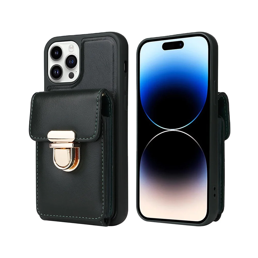 Кожаный чехол через плечо для телефона IPhone 15 14 13 12 11 Pro XS Max 8 7 Plus кошелек с держателем карт задняя подставка