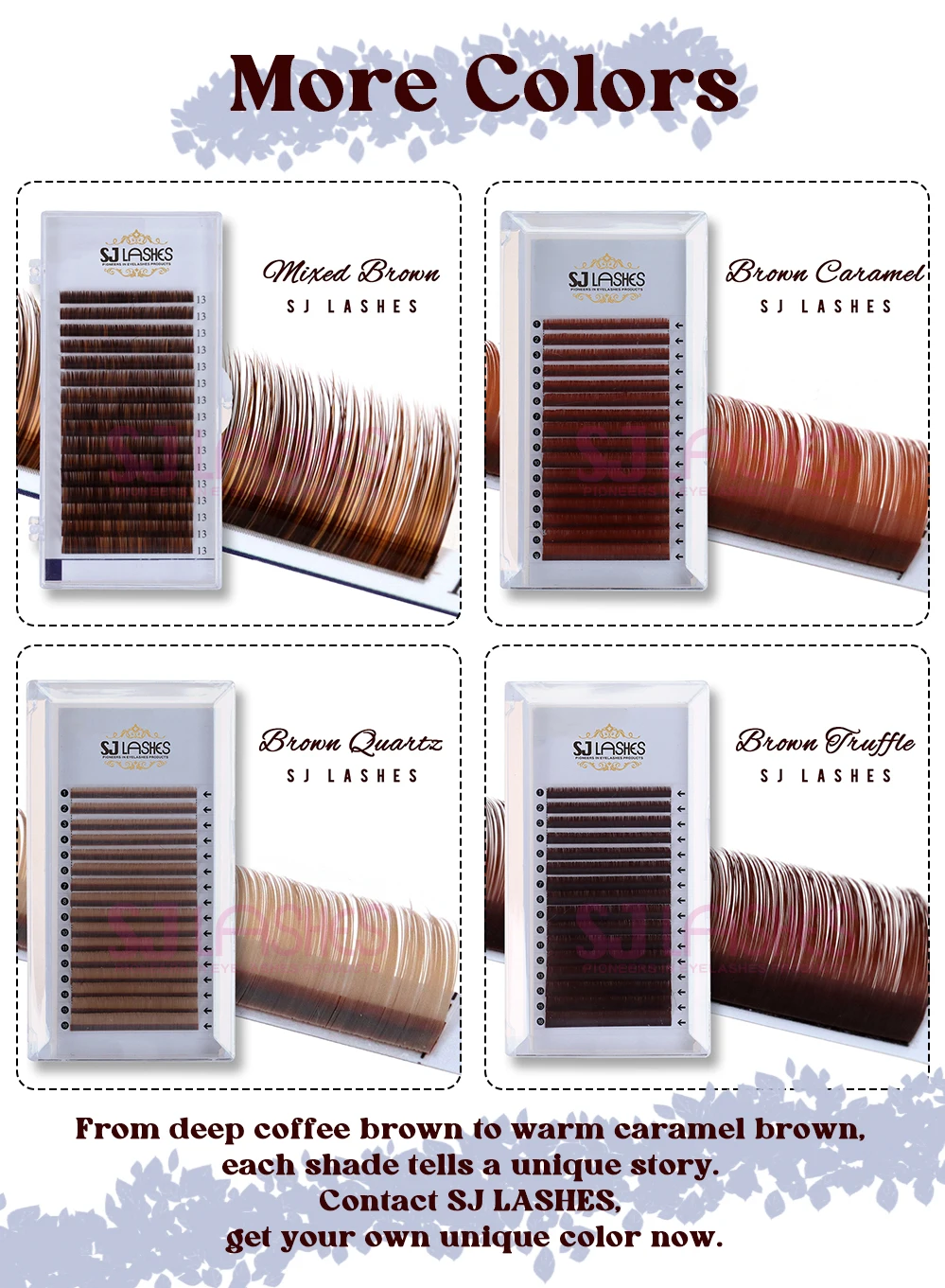 PBT Fiber Cashmere Russian Volume Brown Eyelash Extensions