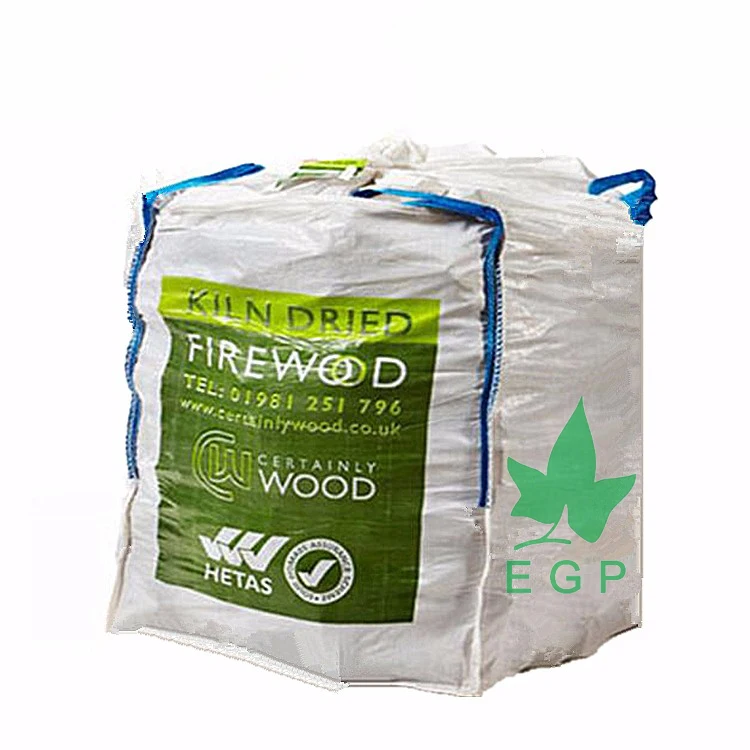 EGP 90x90x120 Jumbo Bag 1000kg PP Sand Bulk Big Bag 1 Ton Breathable Antistatic Fibc Bag Flat Bottom 1500kg Loading Tubular