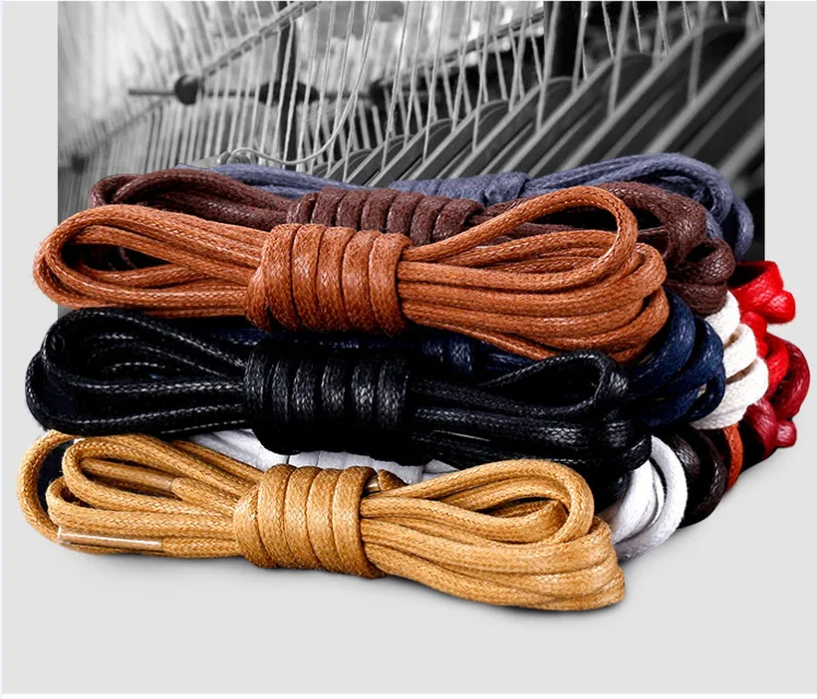 OEM sample free  waxed 100% cotton mens formal dress leather shoes shoelaces
