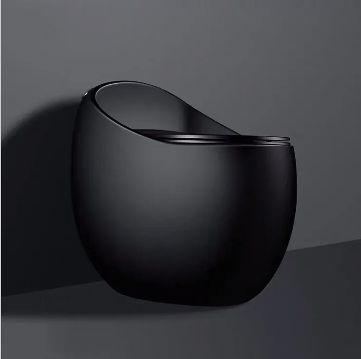 Hanging home new personality black small egg type toilet bowl spherical siphon water saving silent toilet