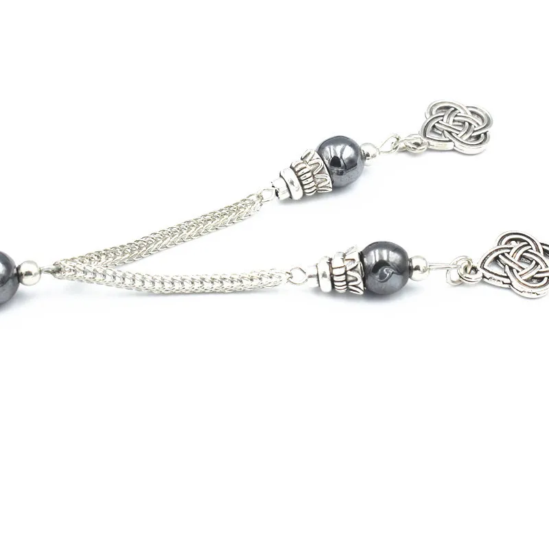 Tasbeeh Pure Natural Black Gallstone Muslim Rosary 8mm 33 Islamic Zan Beads TASBIH Bracelet