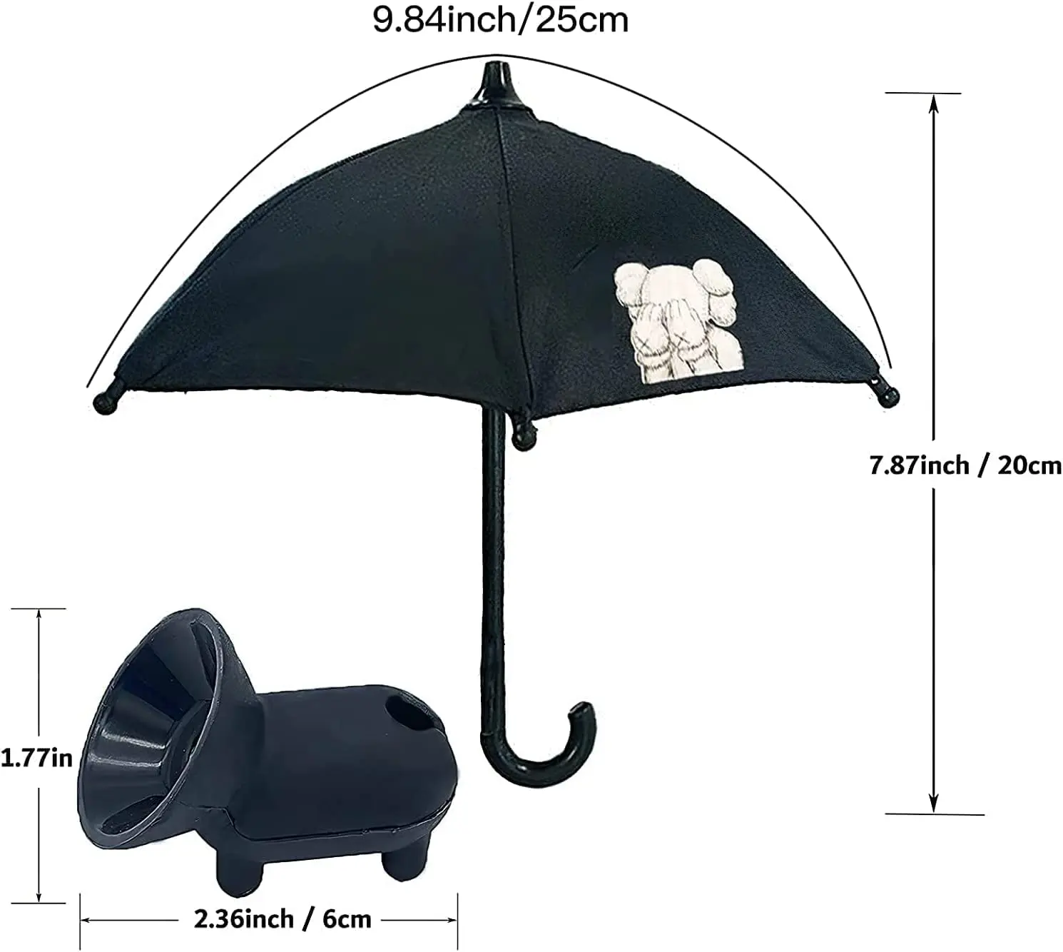 New Arrival 2022 Custom Small Phone Mini Umbrella With Suction Cup Stand