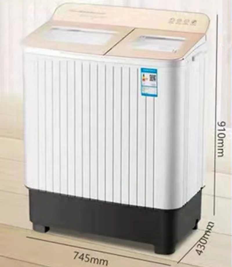 hot selling 10 kgs semi-auto twin tub electric washer  simple control glass cover washing machine