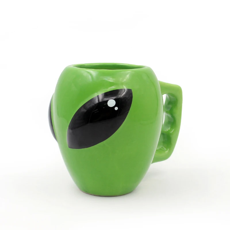 Creative Anime Alien Coffee Mug Green Ceramic Coffee Mug Cup Funny Drink Water Cup Birthday Gift for Boyfriends Lover