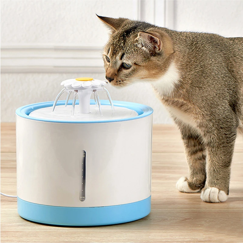New Daisy Flower Pet Water Fountain 2L 68 oz Silent Dog Cat Electric Water Dispenser Large Capacity Automatic Fountain with USB