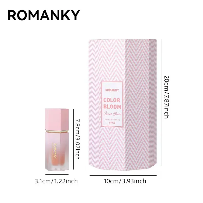 Romanky blush 8 pc cream blush High Pigment jelly stick blush Tint Liquid Cheek Blush Customized makeup set