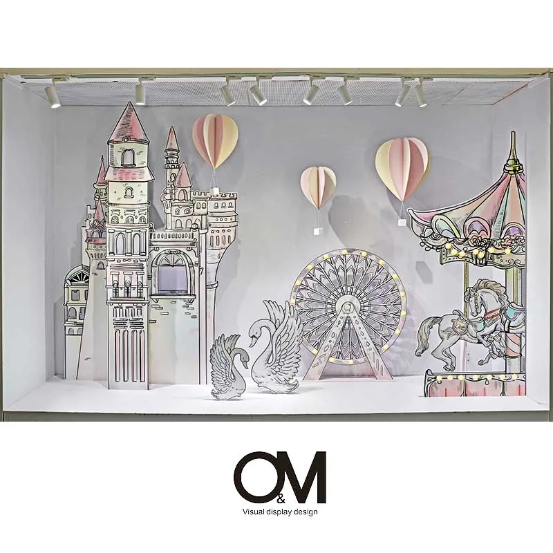 O&M Display Design Carousel Props Store Window Display Decoration Window Display Props