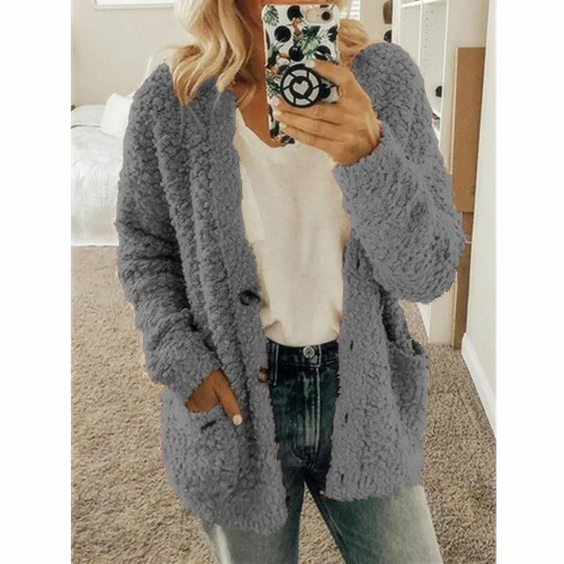 Warm Cardigan Sweater Autumn Winter Women Sweaters Loose Knitted Coats Casual Solid Plus Size Sweaters S-5XL Computer Knitted