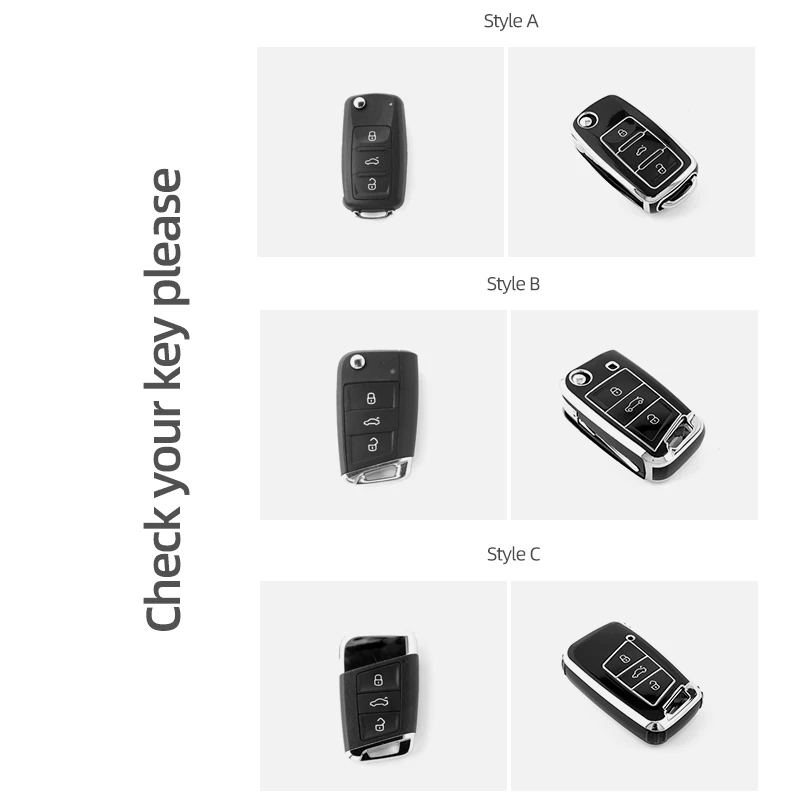 Betterhumz Soft TPU Car Key Case Cover For Volkswagen Bora Polo Tiguan CC Jetta Atlas Passat B5 B6 B7 Golf Beetle Skoda Octavia
