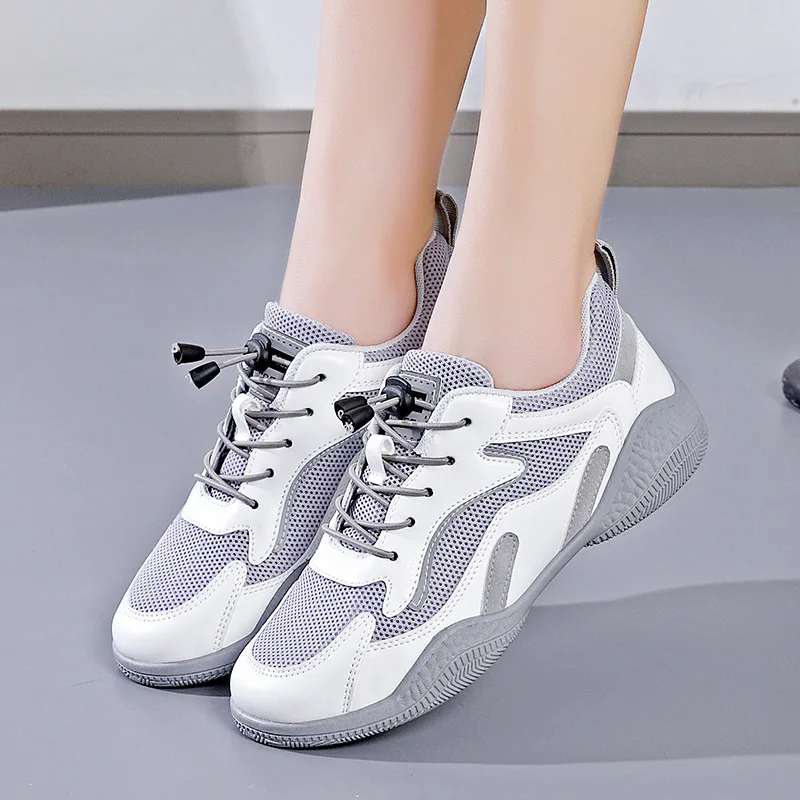 Women New Hotsale Basketball Sport Casual Shoes Minimalist Solid Color Mesh Walking Running Sneakers for Girls Ladies