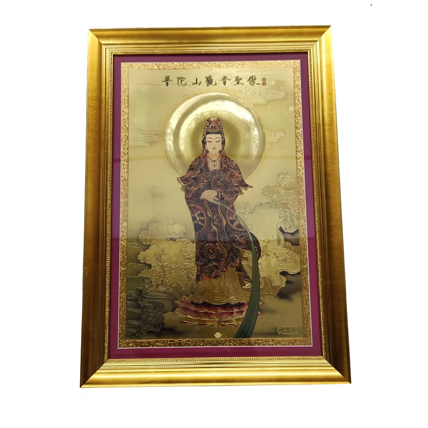 Custom Fashion Unique Antique Luxury Bright Gold Solid Wood coated with foil photo frame painting frame