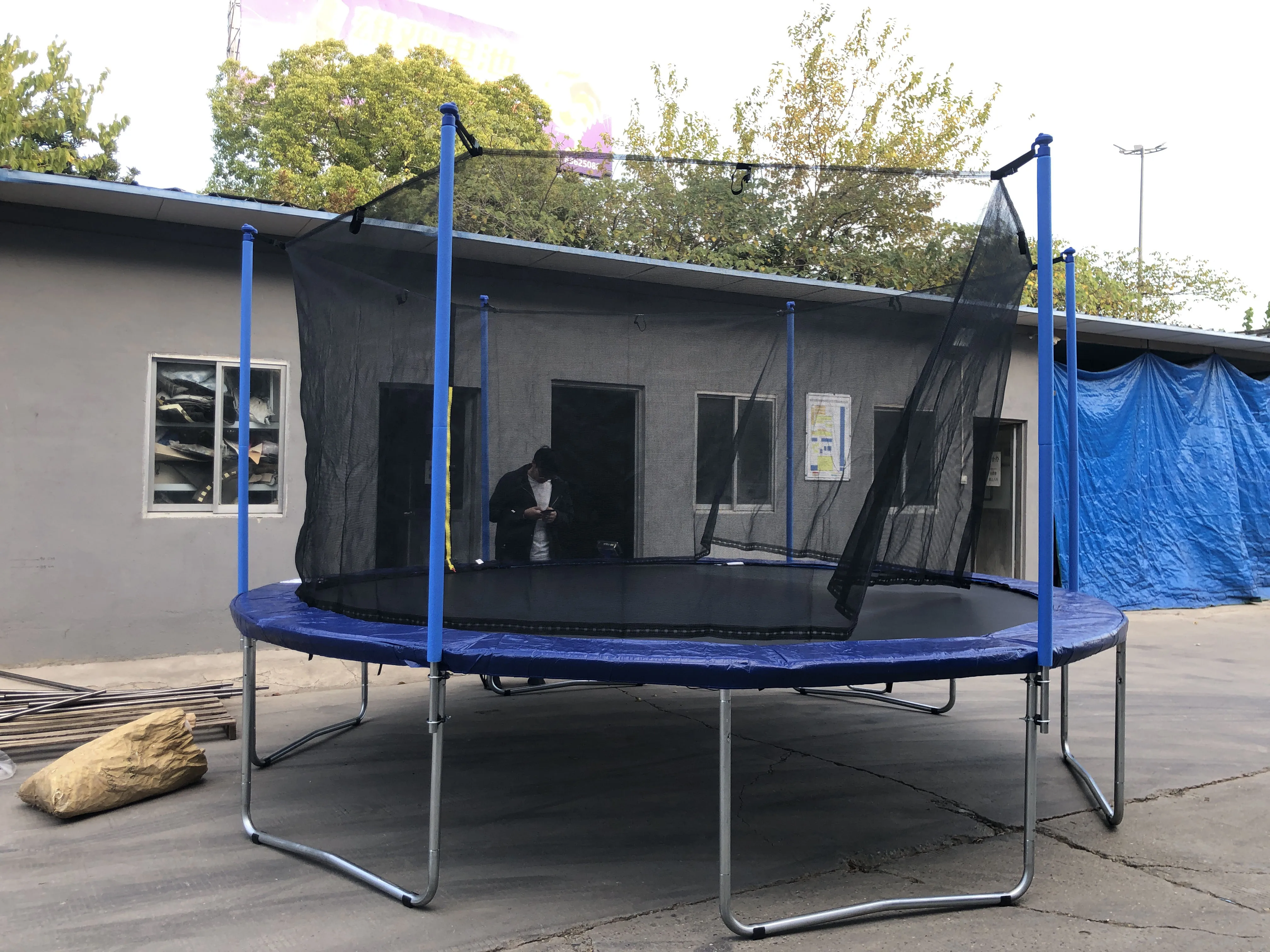 Big large trampoline children best metal quality spring trampoline commercial durable round hot sale outdoor trampoline