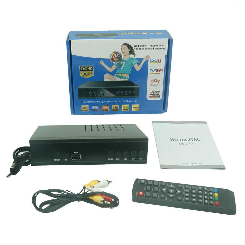 Russia Europe Italy DVB T2 Digital Terrestrial Set Top Box Decoder DVB T2 TV Tuner H.264 WIFI Digital TV Set Top Box DVB T2 Use