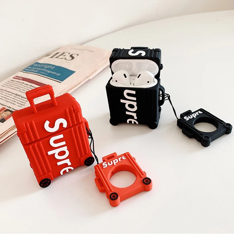 
Luxury Travel Cute Suitcase Luggage AirPods Case New Funny Kawaii 3D Cartoon Shockproof Case Cover For Apple Airpods 1 2 Pro 