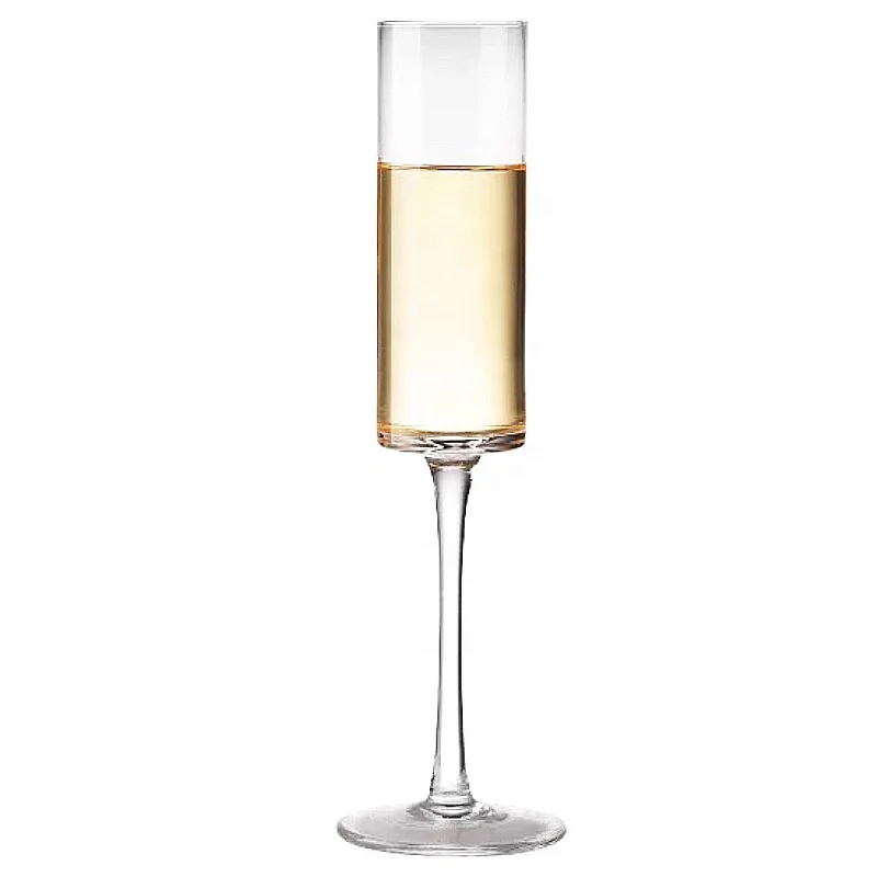 Clear Champagne Glasses Flute Goblet Lightweight Cylinder Champagne Glasses 200ml Crystal for Wedding Wine Country 10 Oz CN;CHO