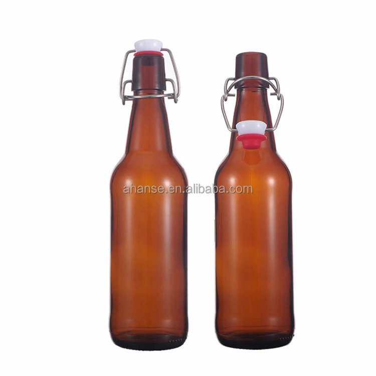 Wholesale empty amber dark brown beer glass bottle 250 ml 300 ml 330 ml 500 ml 650 ml 750 ml 1000 ml glass bottle for beer juice