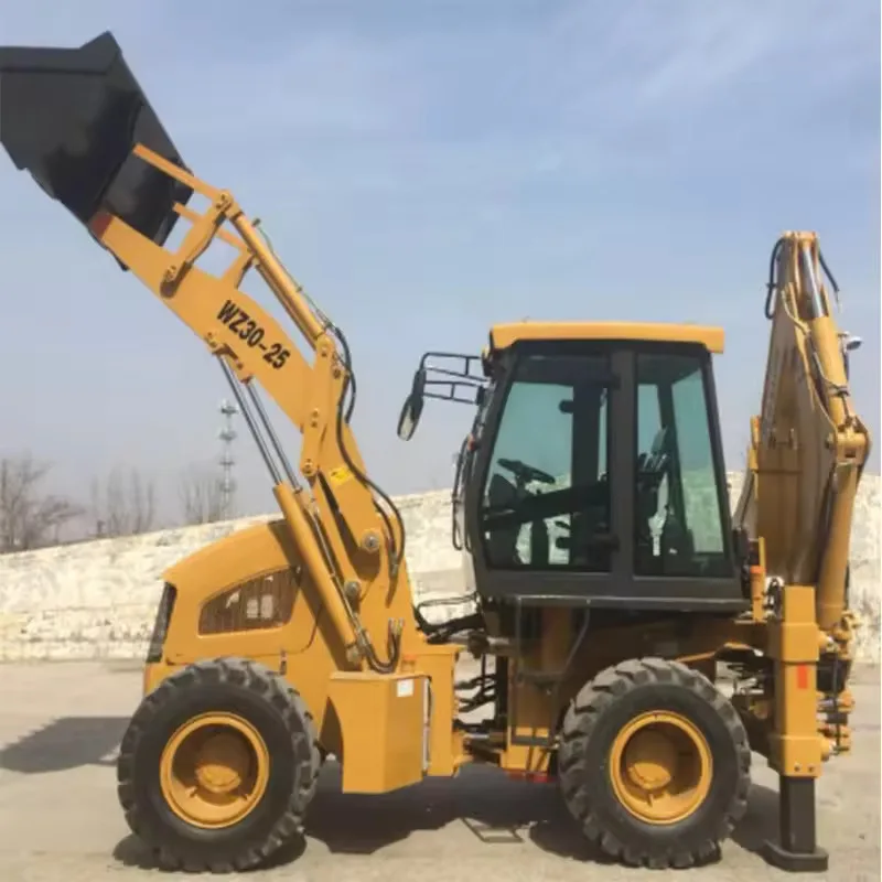 75KW YUCHAI двигатель 4x4 WD WZ30-25 экскаватор-погрузчик с CE сертификация EPA