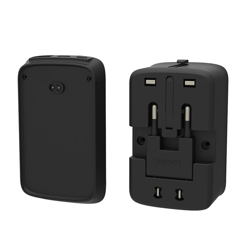 2019 consumer electronics mobile phone accessories 2 usb ports universal travel adapter with power bank charging