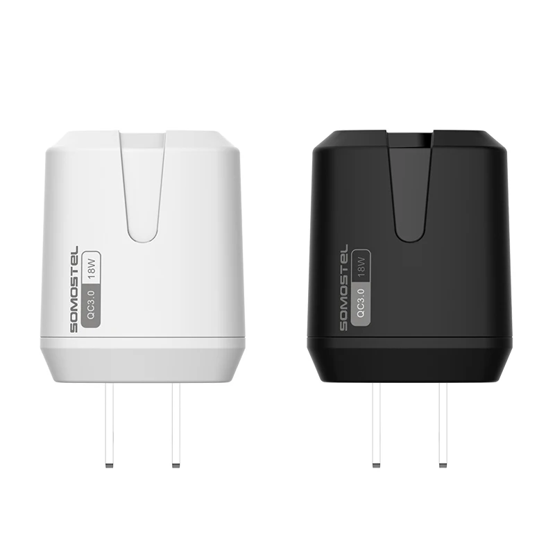 SOMOSTEL QC3.0 18W High power quality wall charger travel portable adapter new design for customer hot selling product