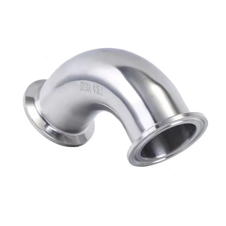 Заводская цена, внутренний полированный зажим SCH40 2 дюйма, фитинг для труб из санитарной нержавеющей стали SUS 304 316 с углом 90 градусов