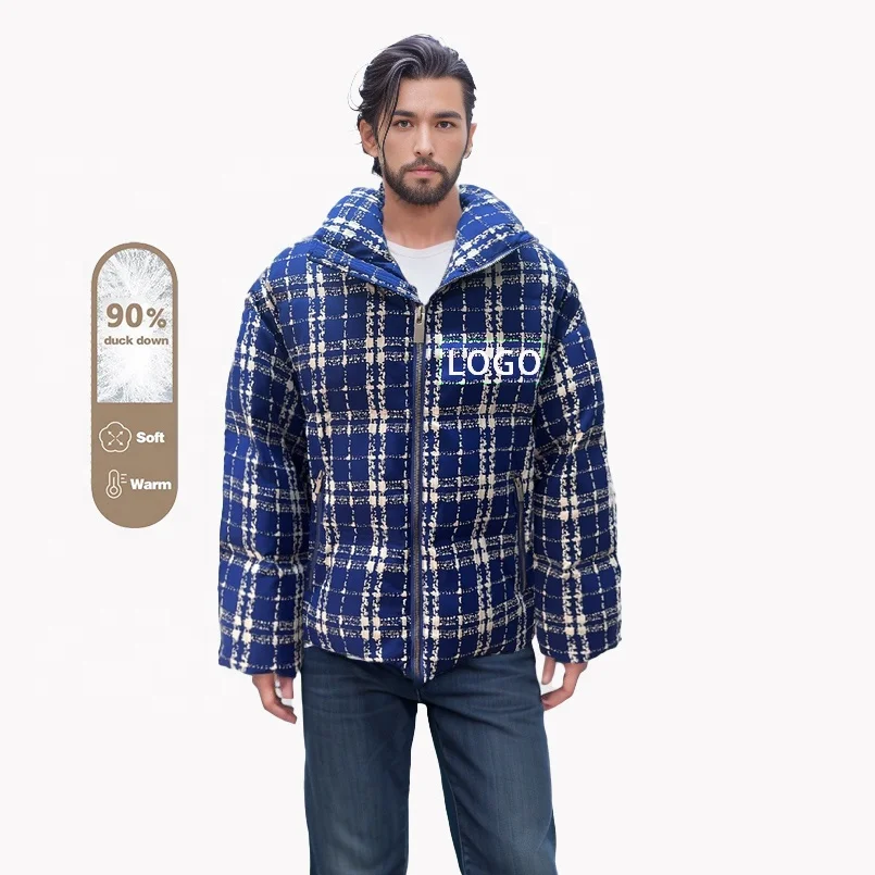 OEM Custom Design Printed Men Puffer Jacket Windproof Custom Printed Long Sleeve Full Zipper Men Jackets