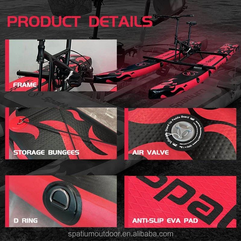 Spatium New Collection Pontoons Hydrofoil Water Pedal Bike Boats Inflatable Bicycle For Sale