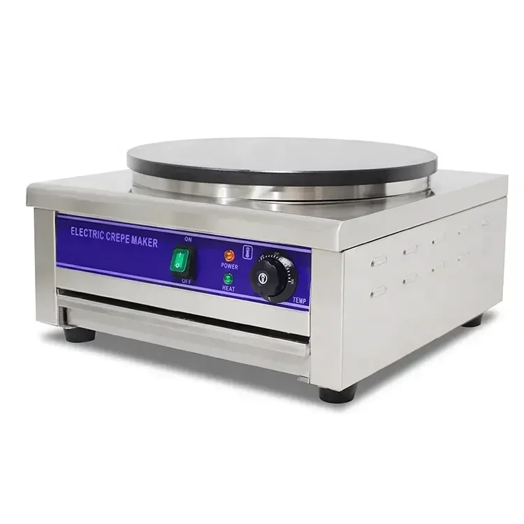 Kitchenware Commercial Non-stick Coating Rotating Stainless Steel Crepe Electric Crepe Pancake Maker Machine