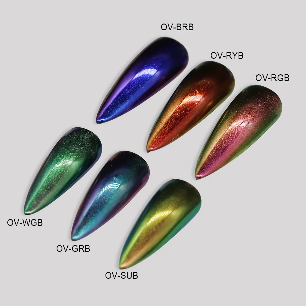 Neon Aurora Effect Moonlight Powder Metallic Texture Laser Fine Holographic Powder Nail Art Chrome Mirror Powder