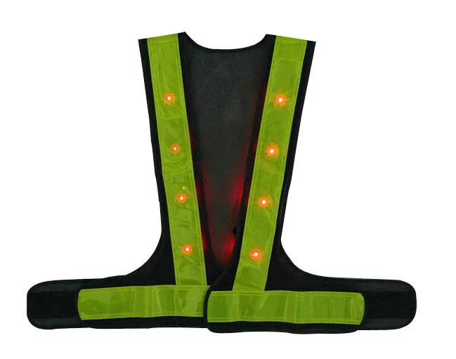 LED Light up Safety Vest with Reflective Stripes Cycling Traffic Outdoor Night Safety Warning Vest