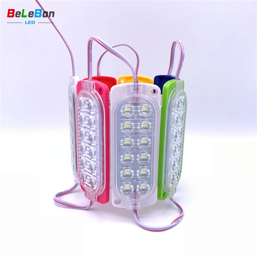 DC12V DC24V 2watt Waterproof Double Row Spot Flood Lens Led Car Truck Lorry Motorbike Motorcycle Autocycle Light Accessories