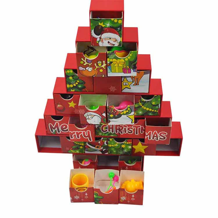Christmas Tree Advent Calendar Kids Nail Polish Beauty Advent Calendar Cardboard Refillable Advent Calendar For Jewelry