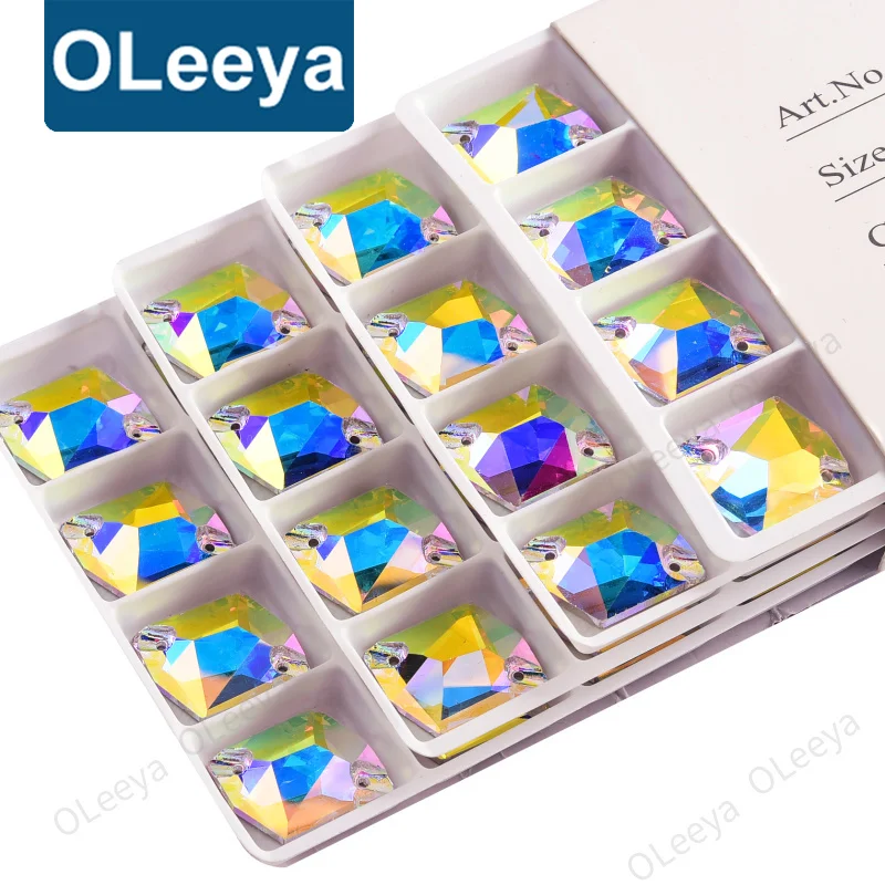 Oleeya Factory Top Quality Cosmic Sew On Rhinestones Glass Stone Crystal Cosmic Shape 18 Colors Clothing Wedding Accessories