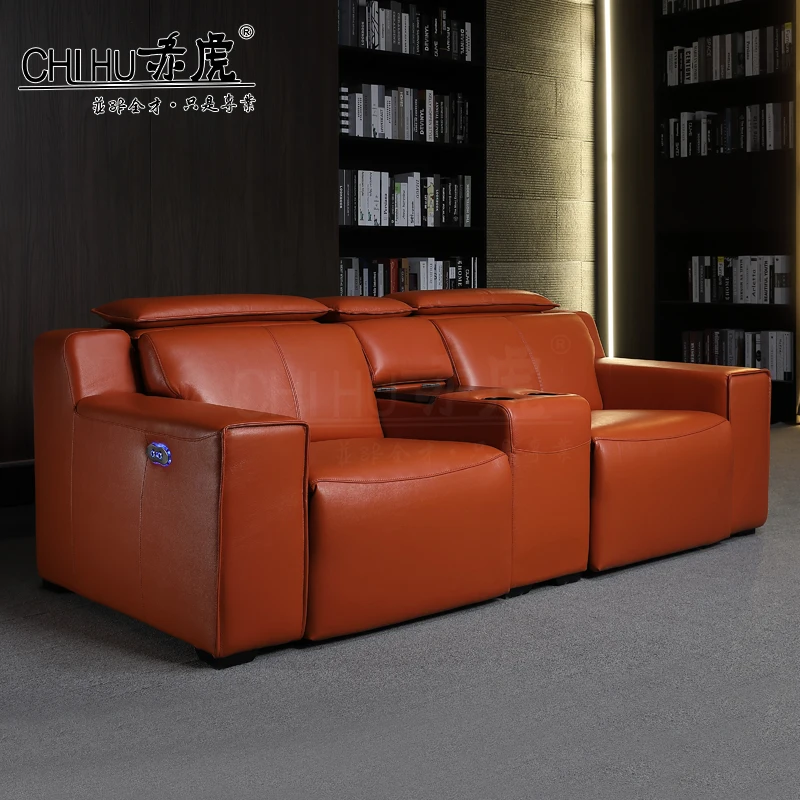Italian design Luxury design genuine leather home theater cinema recliner sofa luxury sofa velvet villa living room sofa