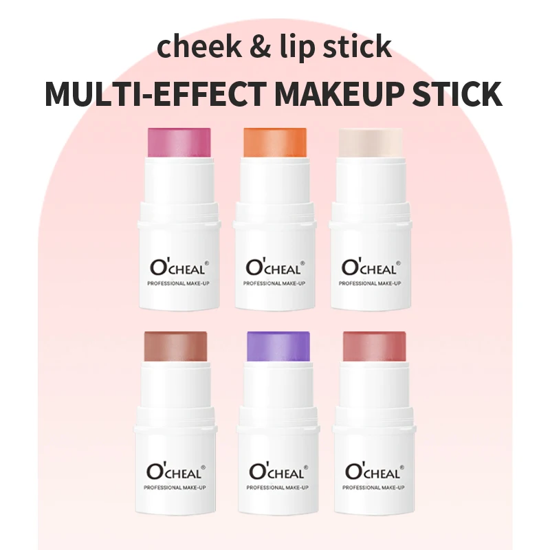Private Label Long-lasting Solid Cream Blush Sticks Velvet Silky Blush Sticks for Eyes Lips and Cheeks